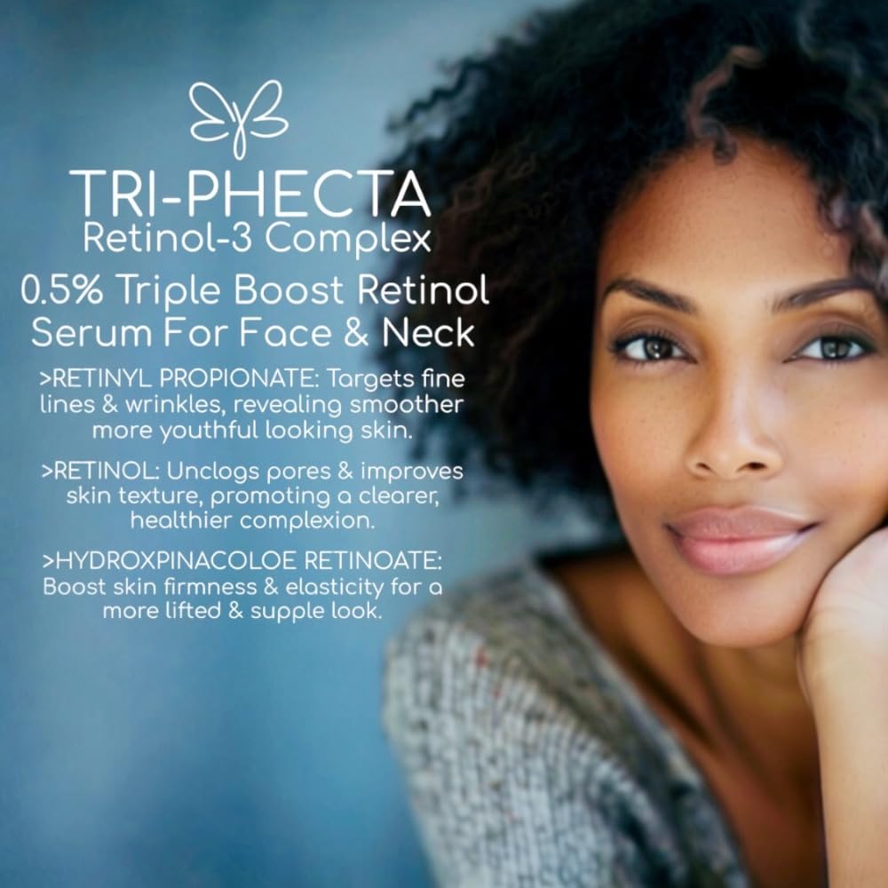 Beautifétiche TRI-PHECTA Retinol-3| 0.5% Triple Boost Retinol Serum| 1% Niacinamide | Targets Advanced Signs of Aging, Minimizes Pores & Dark Spots | 50ml/1.69 fl. Oz